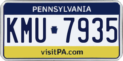 PA license plate KMU7935