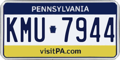PA license plate KMU7944