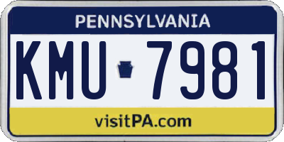 PA license plate KMU7981