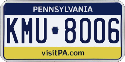 PA license plate KMU8006