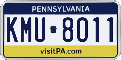 PA license plate KMU8011