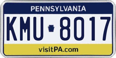 PA license plate KMU8017
