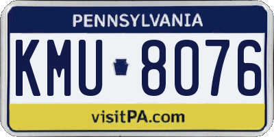PA license plate KMU8076
