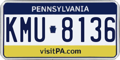PA license plate KMU8136