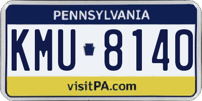 PA license plate KMU8140