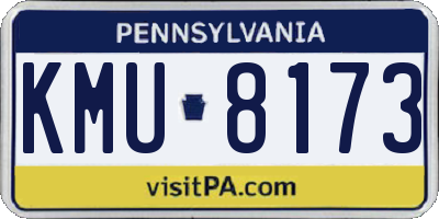 PA license plate KMU8173