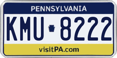 PA license plate KMU8222