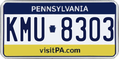 PA license plate KMU8303