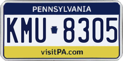 PA license plate KMU8305