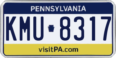 PA license plate KMU8317