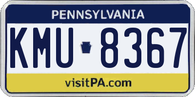 PA license plate KMU8367