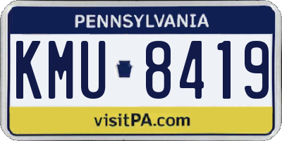 PA license plate KMU8419