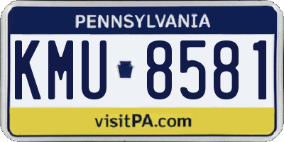 PA license plate KMU8581