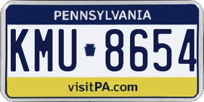 PA license plate KMU8654