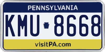 PA license plate KMU8668
