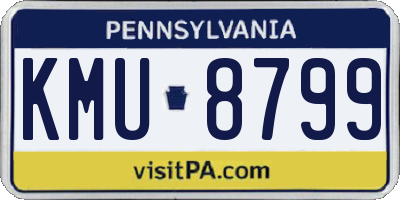 PA license plate KMU8799