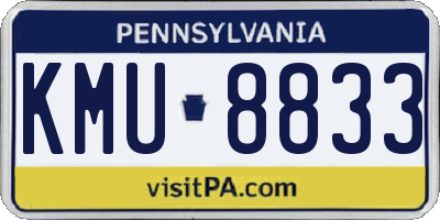 PA license plate KMU8833