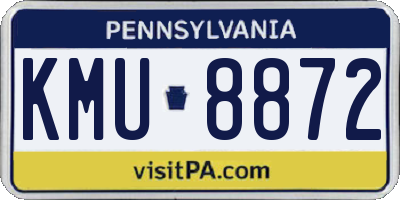 PA license plate KMU8872