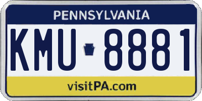 PA license plate KMU8881