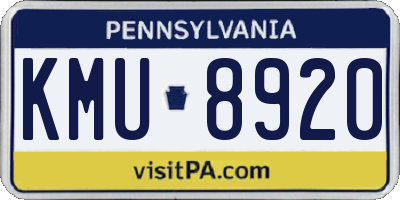 PA license plate KMU8920