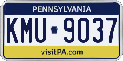 PA license plate KMU9037