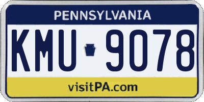 PA license plate KMU9078