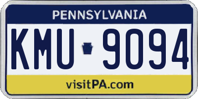 PA license plate KMU9094