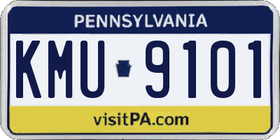PA license plate KMU9101