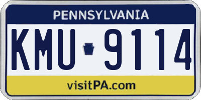 PA license plate KMU9114
