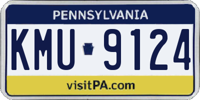 PA license plate KMU9124