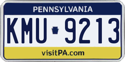 PA license plate KMU9213