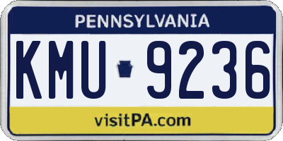 PA license plate KMU9236