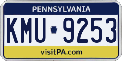 PA license plate KMU9253