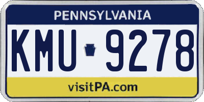 PA license plate KMU9278