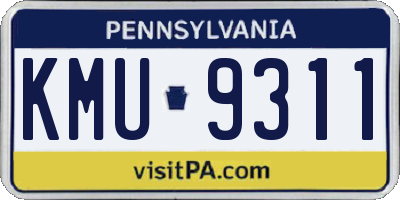 PA license plate KMU9311
