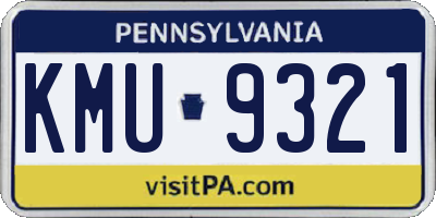 PA license plate KMU9321