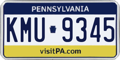 PA license plate KMU9345