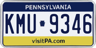 PA license plate KMU9346