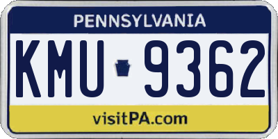 PA license plate KMU9362