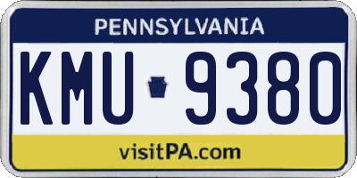 PA license plate KMU9380