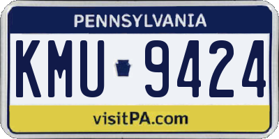 PA license plate KMU9424