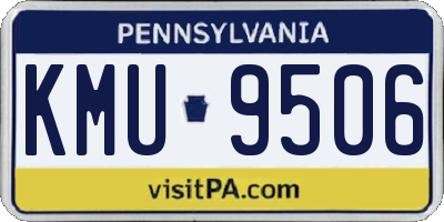 PA license plate KMU9506