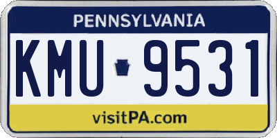 PA license plate KMU9531