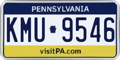 PA license plate KMU9546
