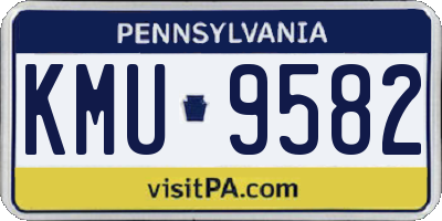 PA license plate KMU9582