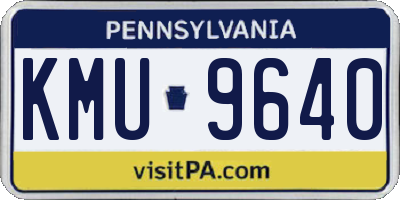 PA license plate KMU9640