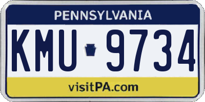 PA license plate KMU9734