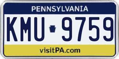 PA license plate KMU9759