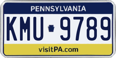 PA license plate KMU9789