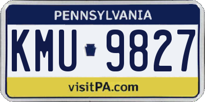 PA license plate KMU9827